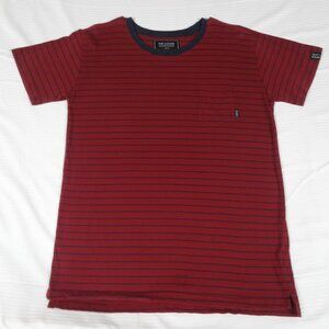 DVNT CLOTHING AUSTRALIA RED & BLUE STRIPES POCKET TEE MEDIUM MENS T-SHIRT K859
